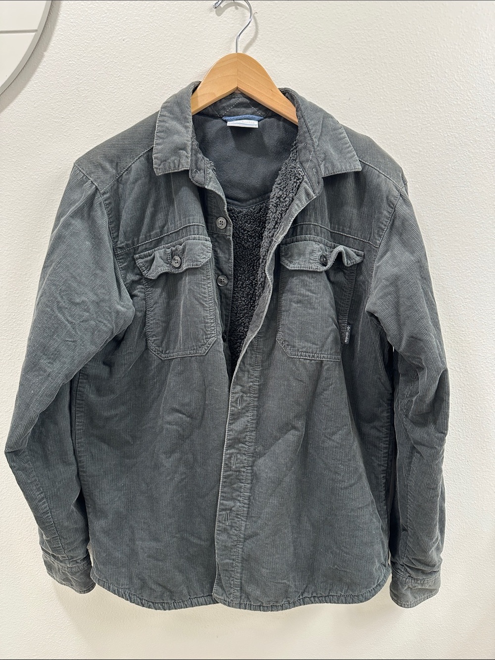 Columbia Men's Gray Corduroy Sherpa-Lined Field Jacket - Small